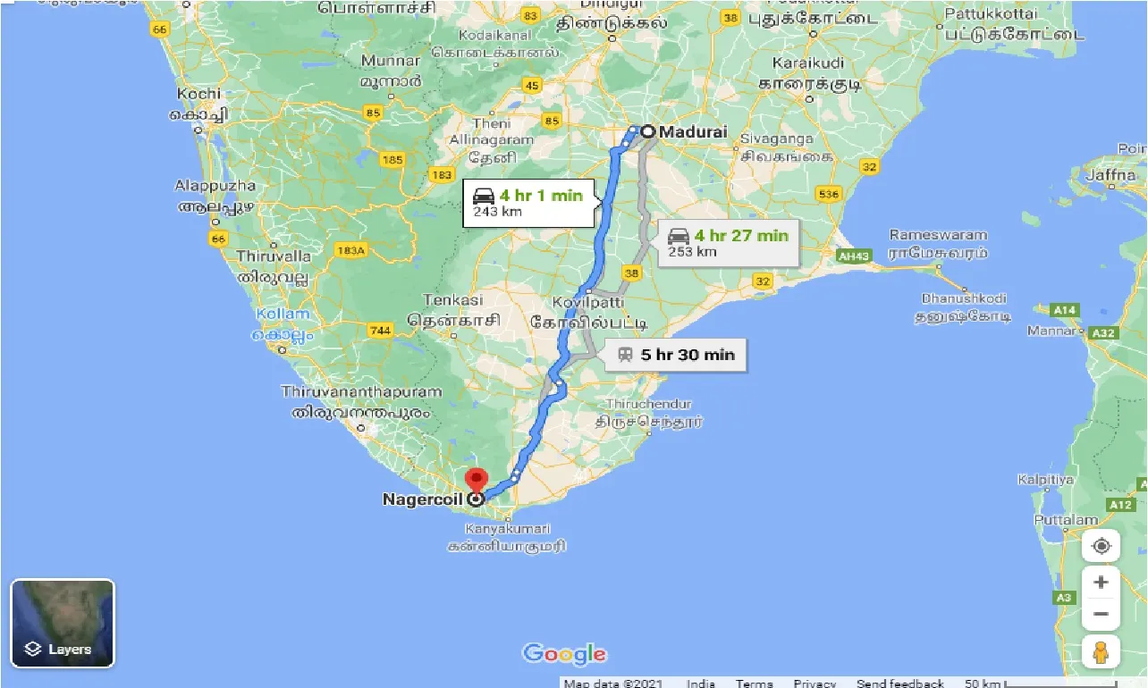 madurai-to-nagercoil-one-way