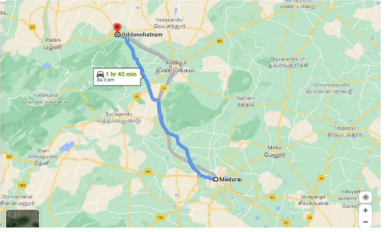 madurai-to-oddanchtram-one-way