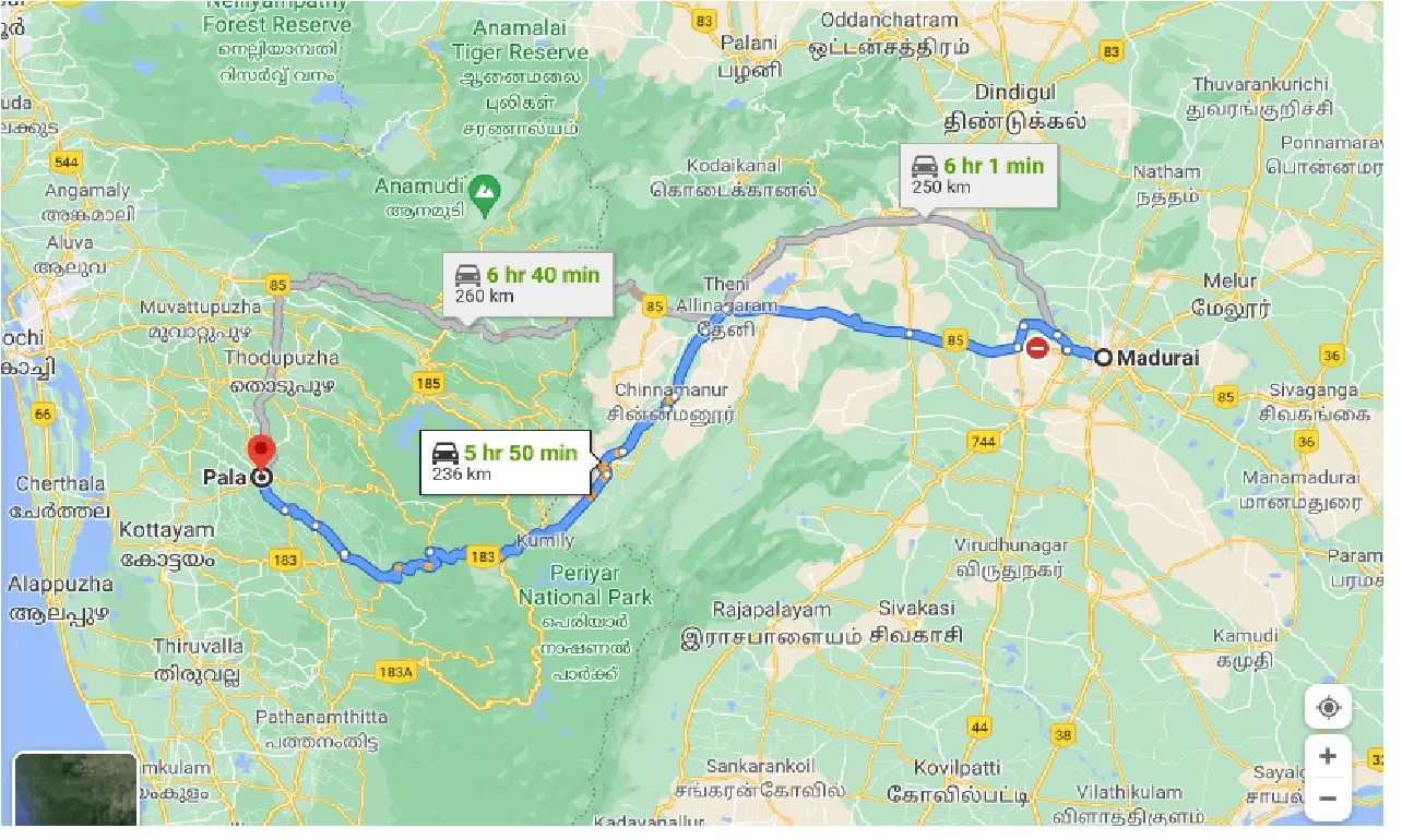 madurai-to-pala-one-way
