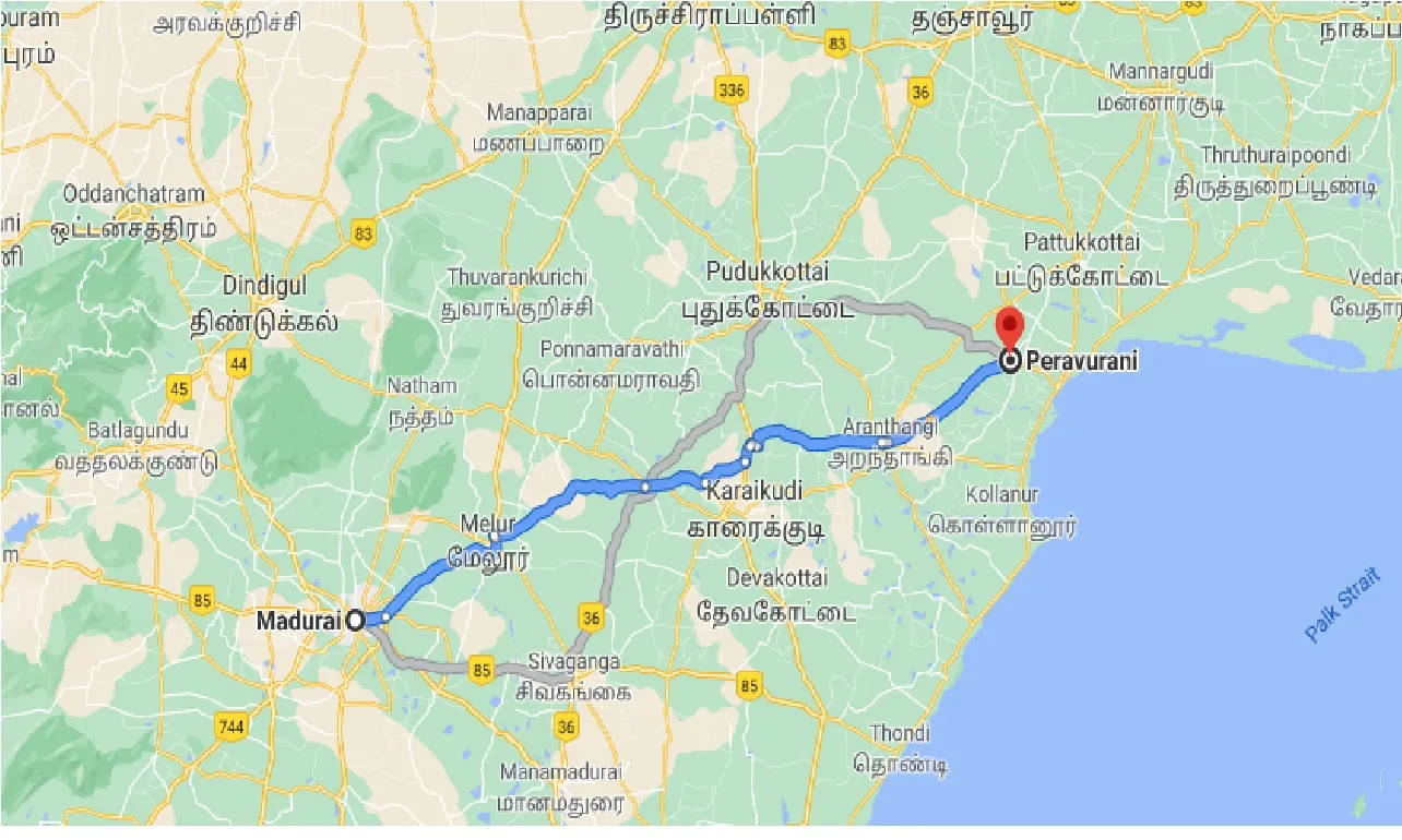 madurai-to-peravurani-one-way