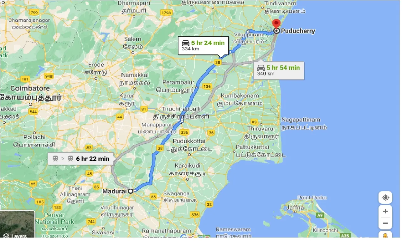 madurai-to-puducherry-one-way