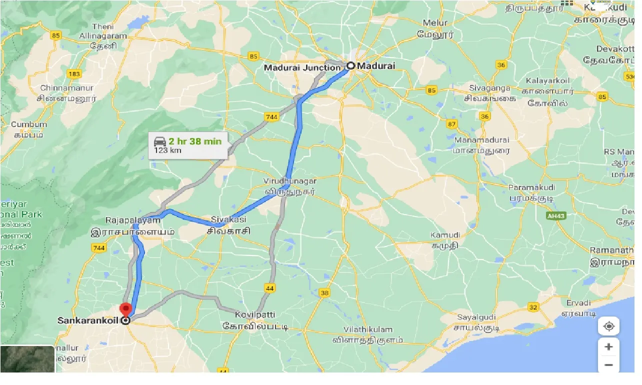 madurai-to-sankarankoil-one-way