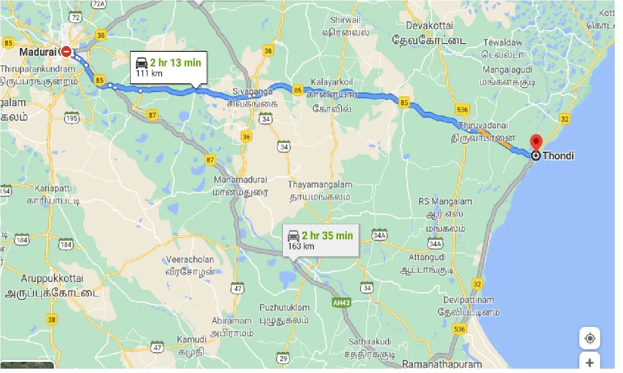 madurai-to-thondi-taxi