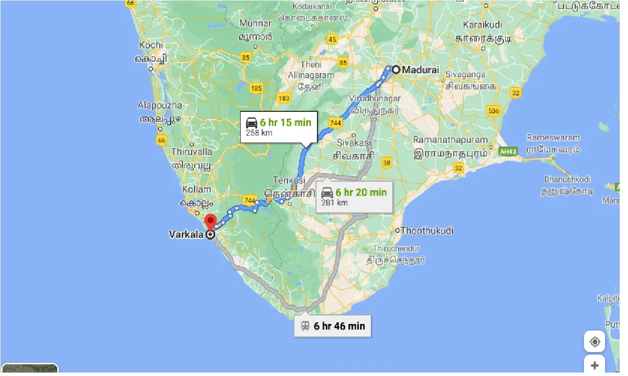 madurai-to-varkala-one-way