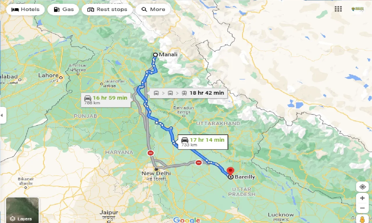 manali-to-bareilly-taxi
