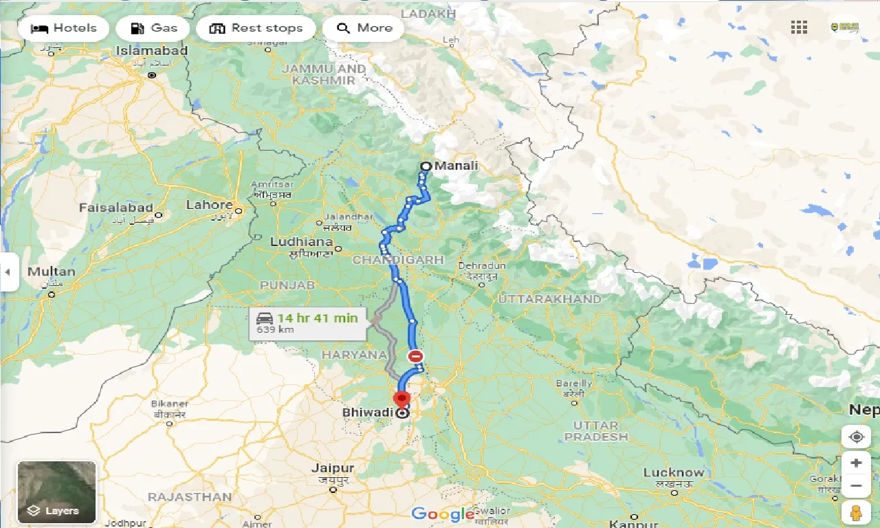 manali-to-bhiwadi-one-way