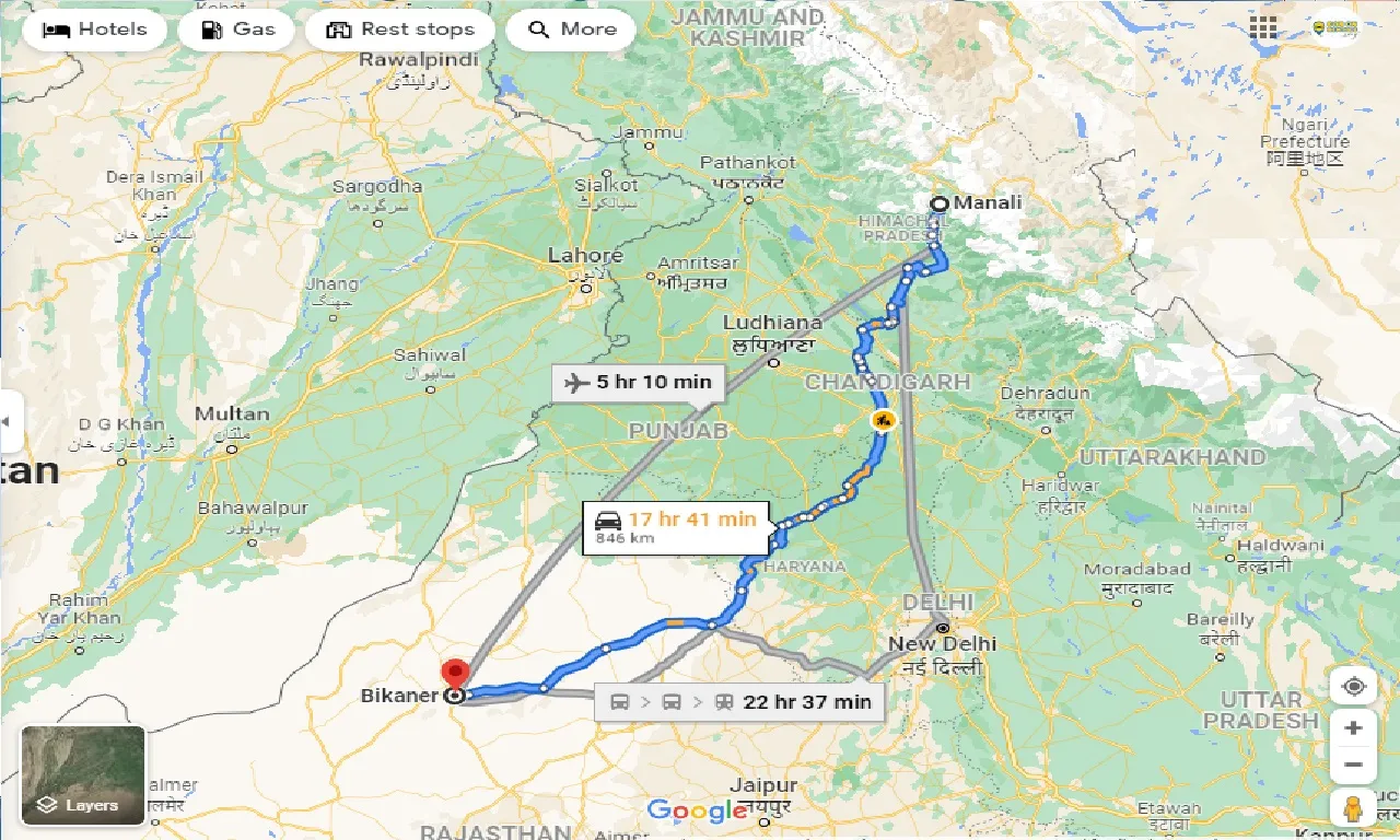 manali-to-bikaner-one-way