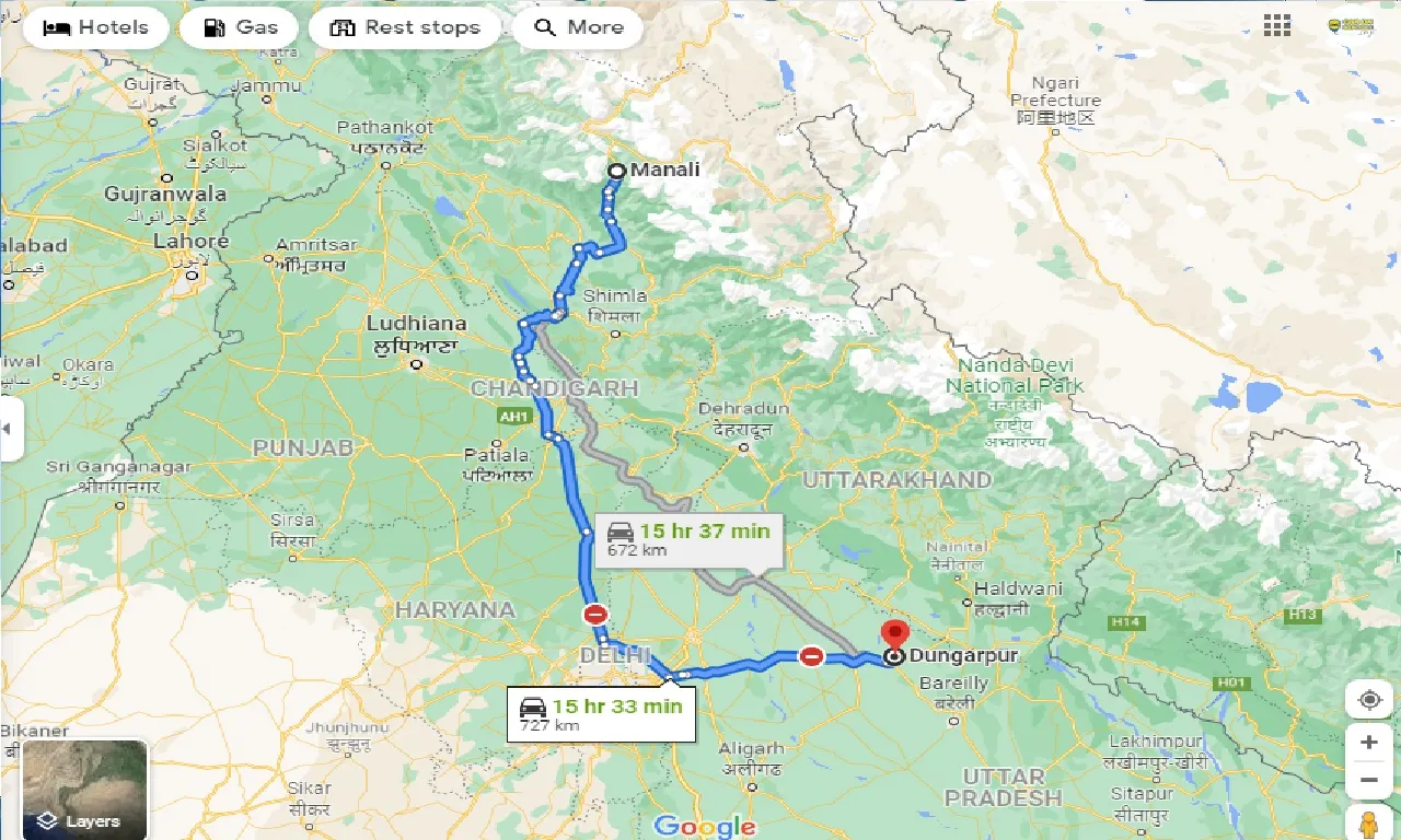 manali-to-dungarpur-taxi