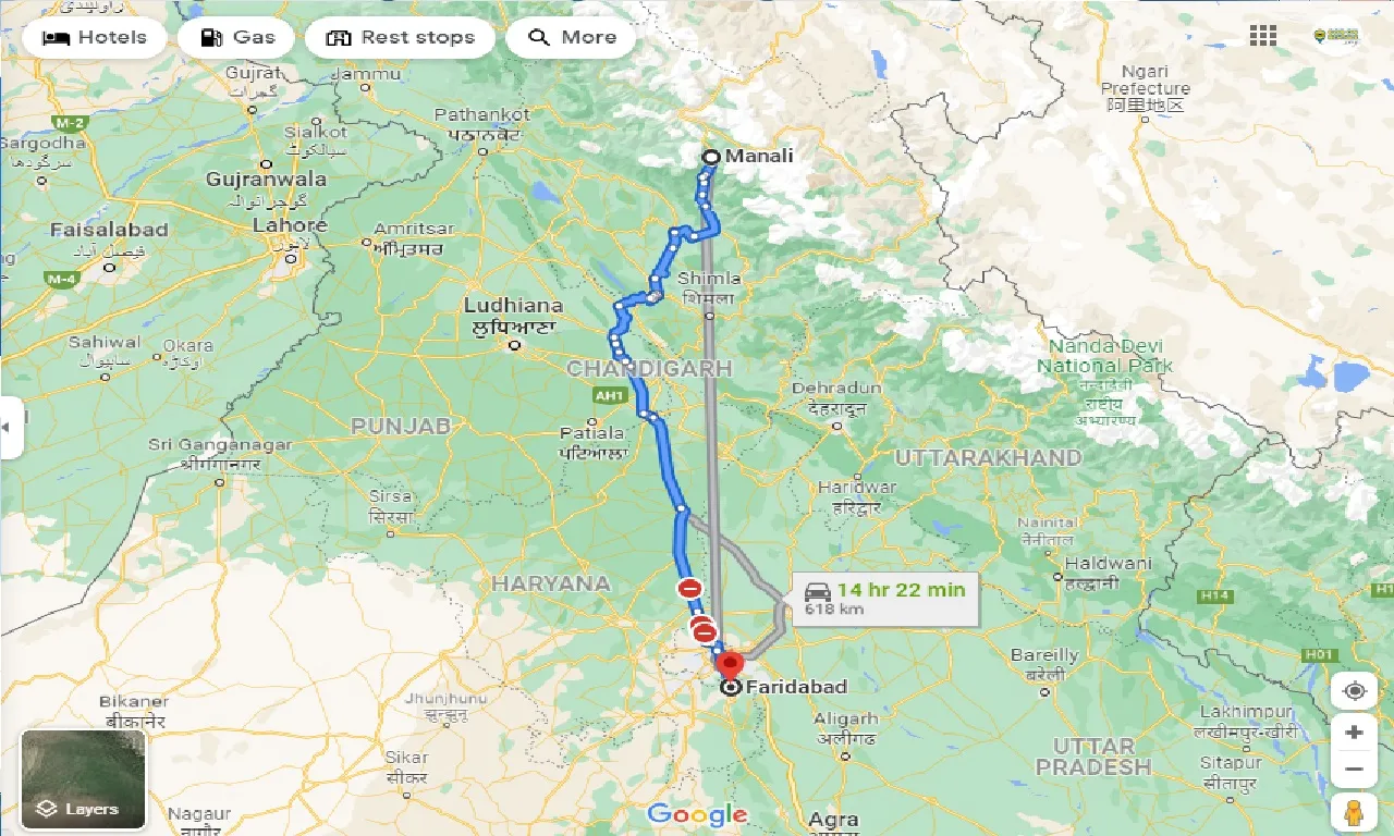 manali-to-faridabad-taxi