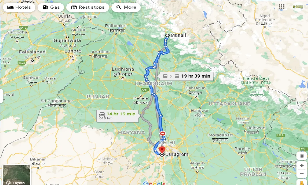 manali-to-gurgaon-one-way