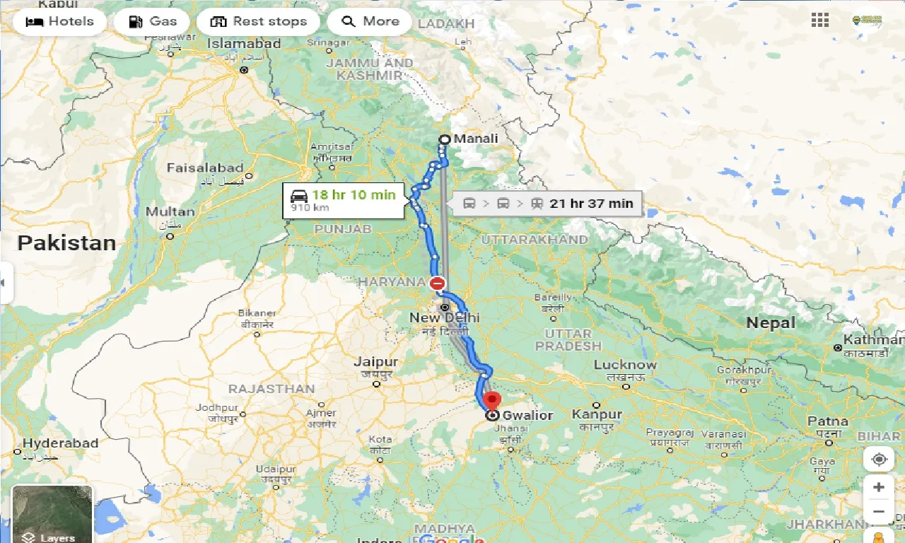 manali-to-gwalior-taxi
