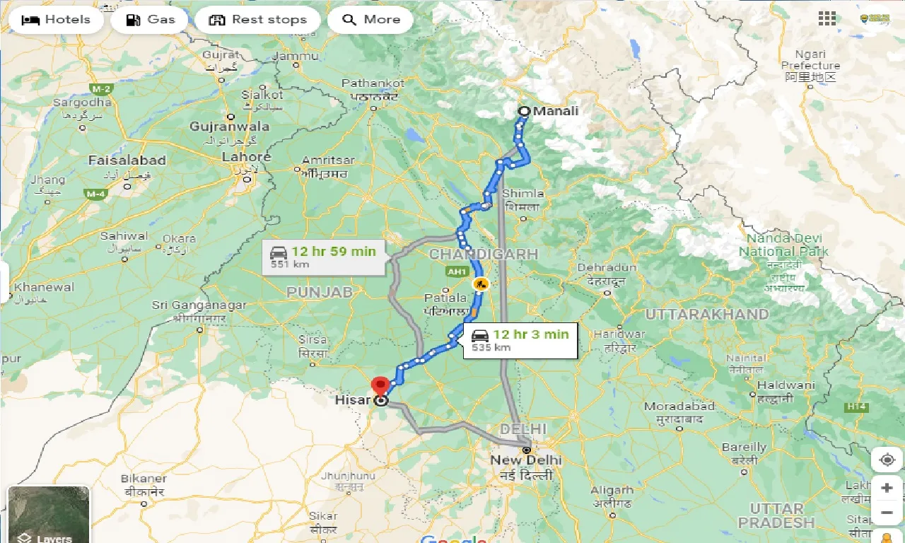 manali-to-hisar-one-way