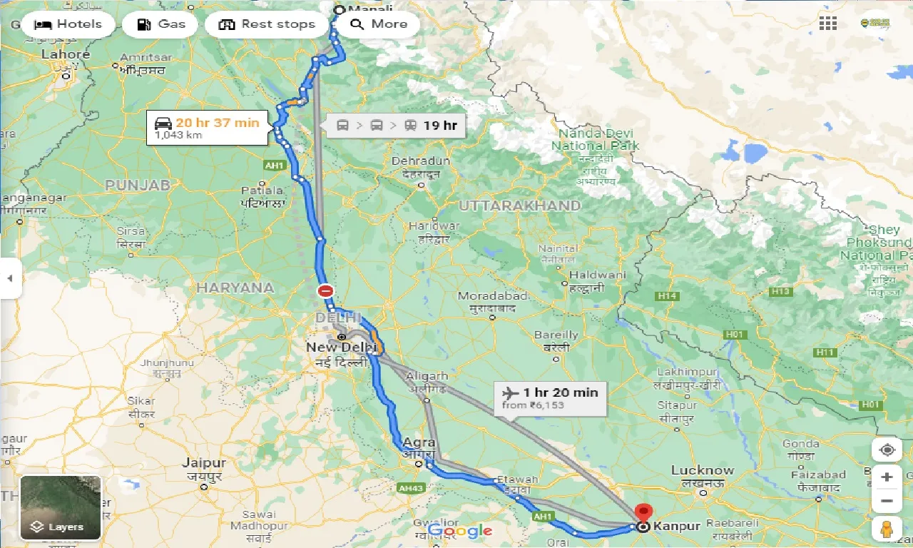 manali-to-kanpur-one-way