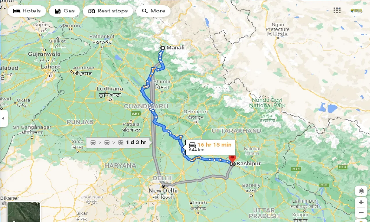 manali-to-kashipur-taxi