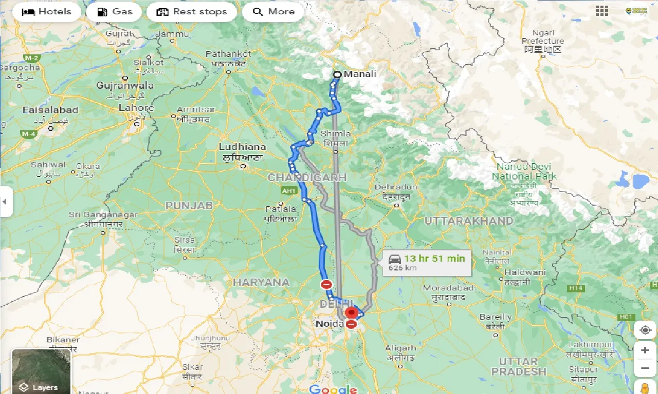 manali-to-noida-one-way