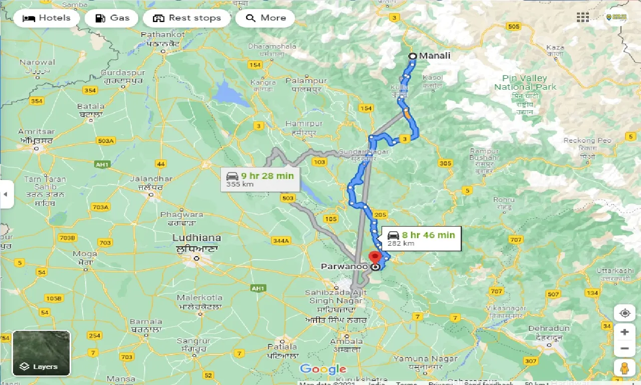 manali-to-parwanoo-one-way