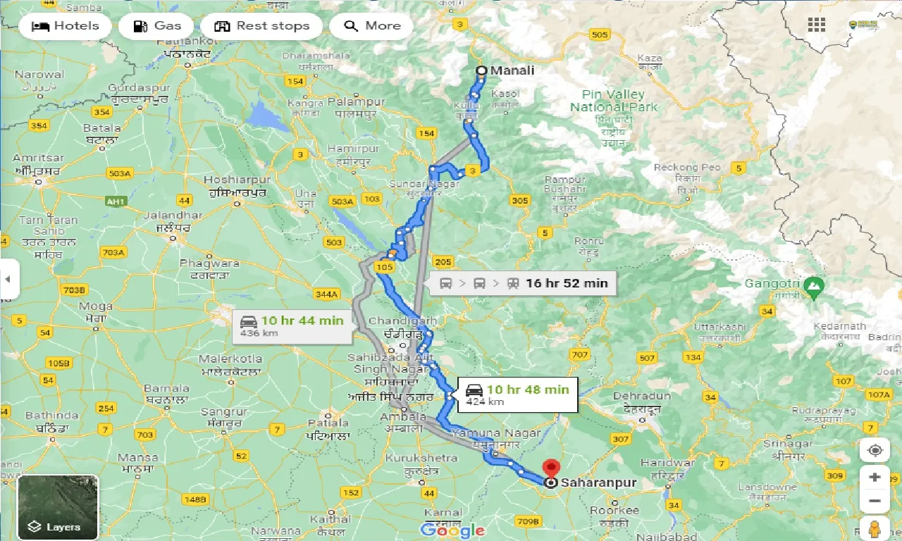 manali-to-saharanpur-one-way