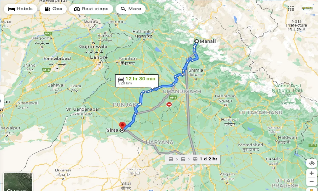 manali-to-sirsa-one-way