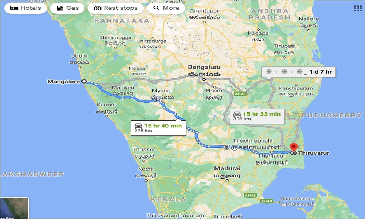 mangalore-to-thiruvarur-one-way