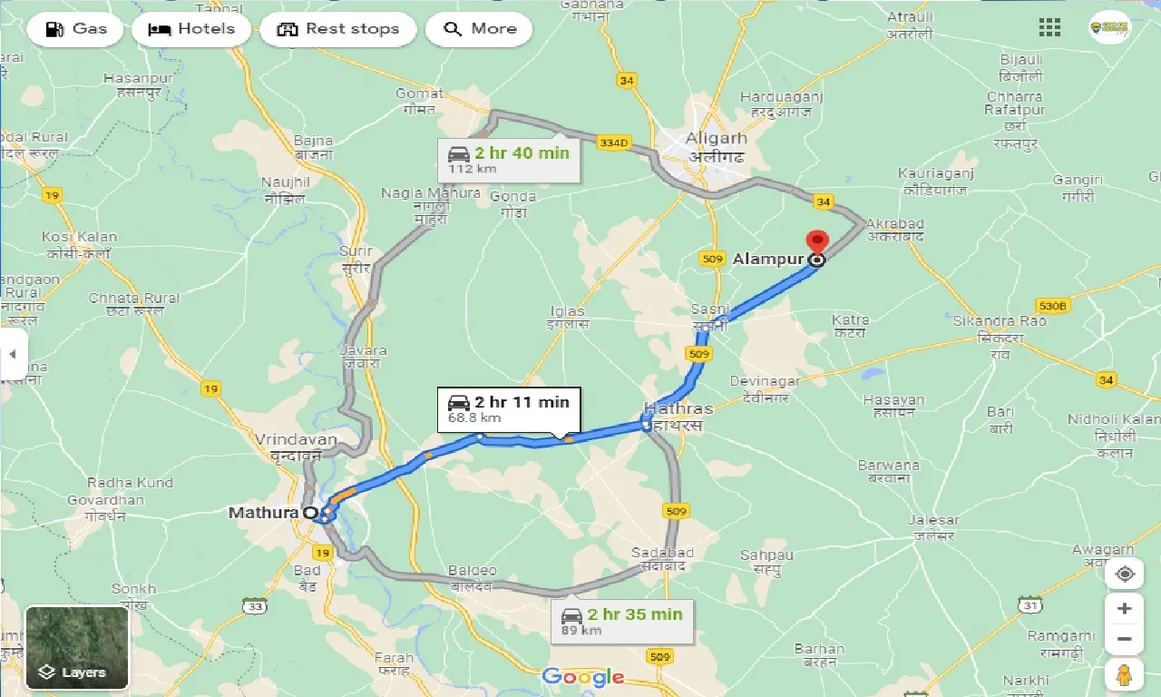 mathura-to-alampur-taxi