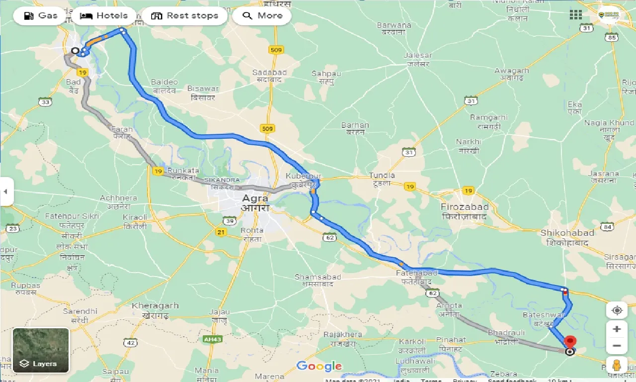 mathura-to-bah-one-way