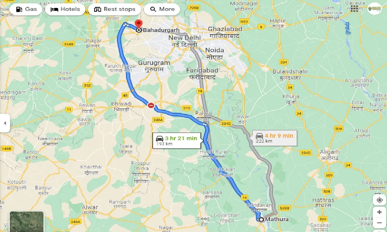 mathura-to-bahadurgarh-taxi
