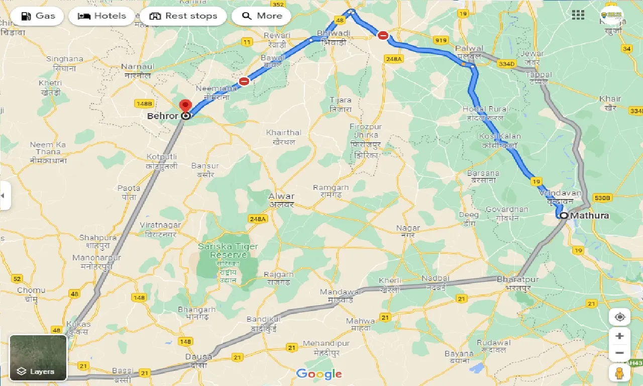 mathura-to-behror-one-way
