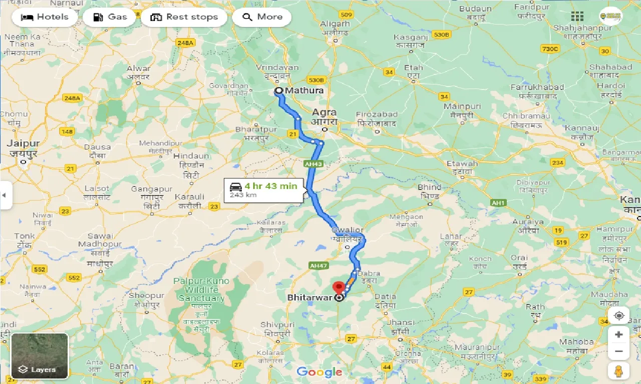 mathura-to-bhitarwar-taxi