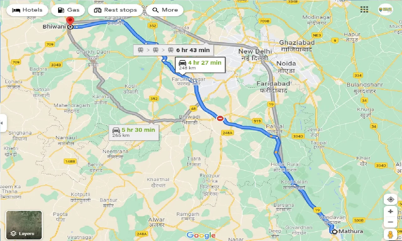 mathura-to-bhiwani-taxi