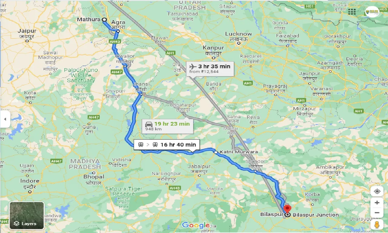 mathura-to-bilaspur-one-way