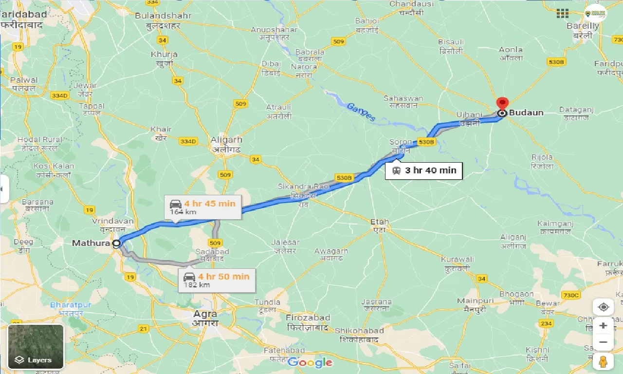 mathura-to-budaun-one-way