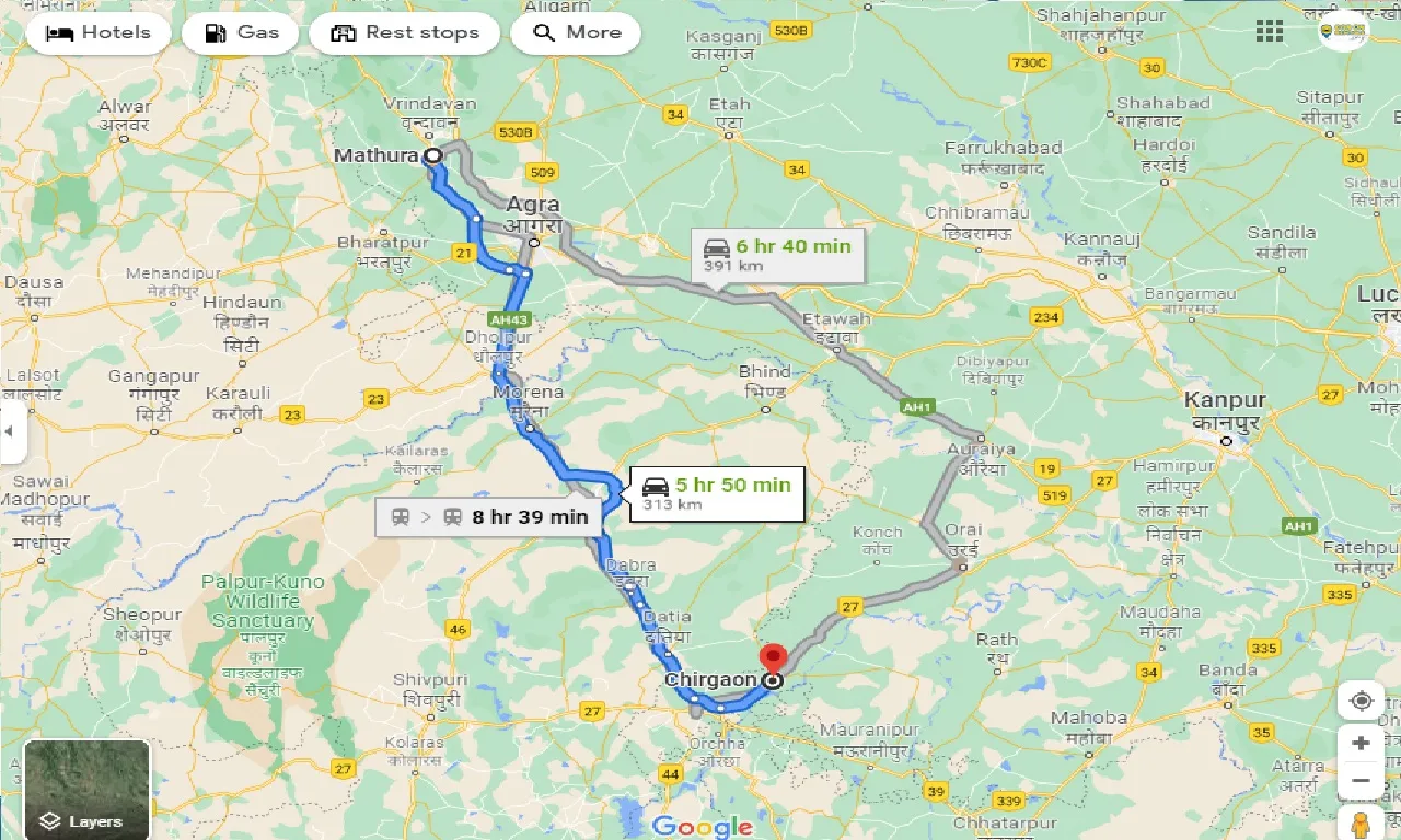 mathura-to-chirgaon-taxi