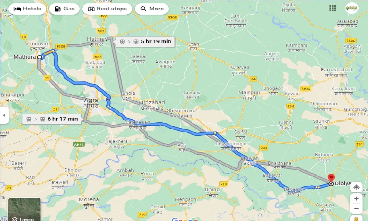 mathura-to-dibiyapur-taxi