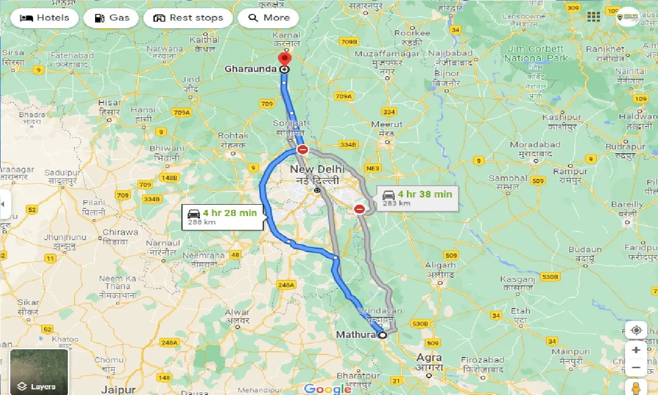 mathura-to-gharaunda-one-way