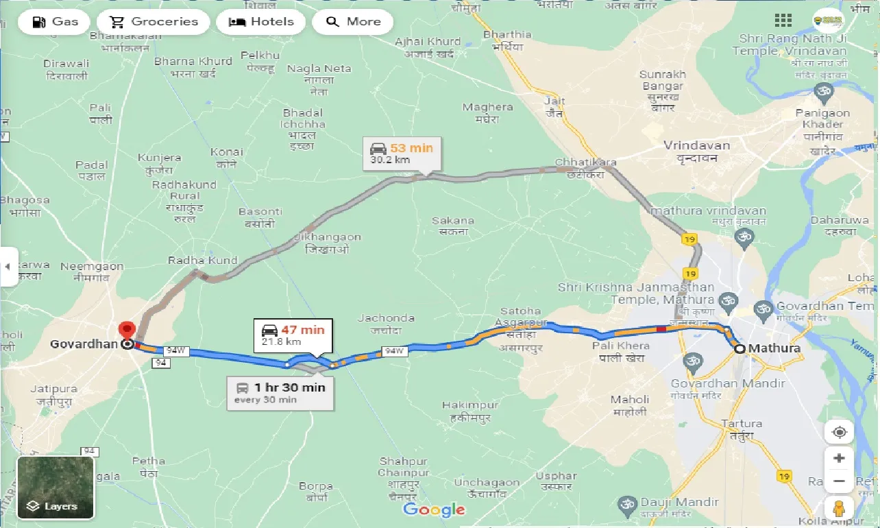 mathura-to-govardhan-one-way