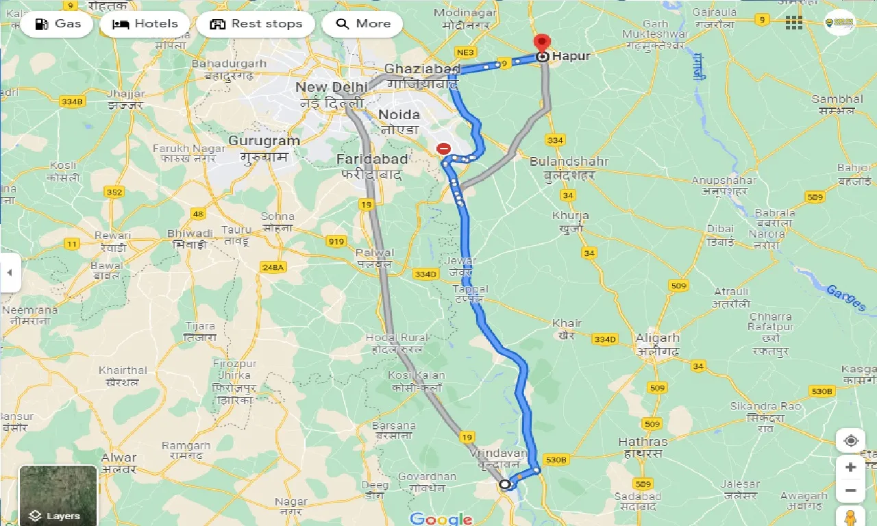 mathura-to-hapur-one-way