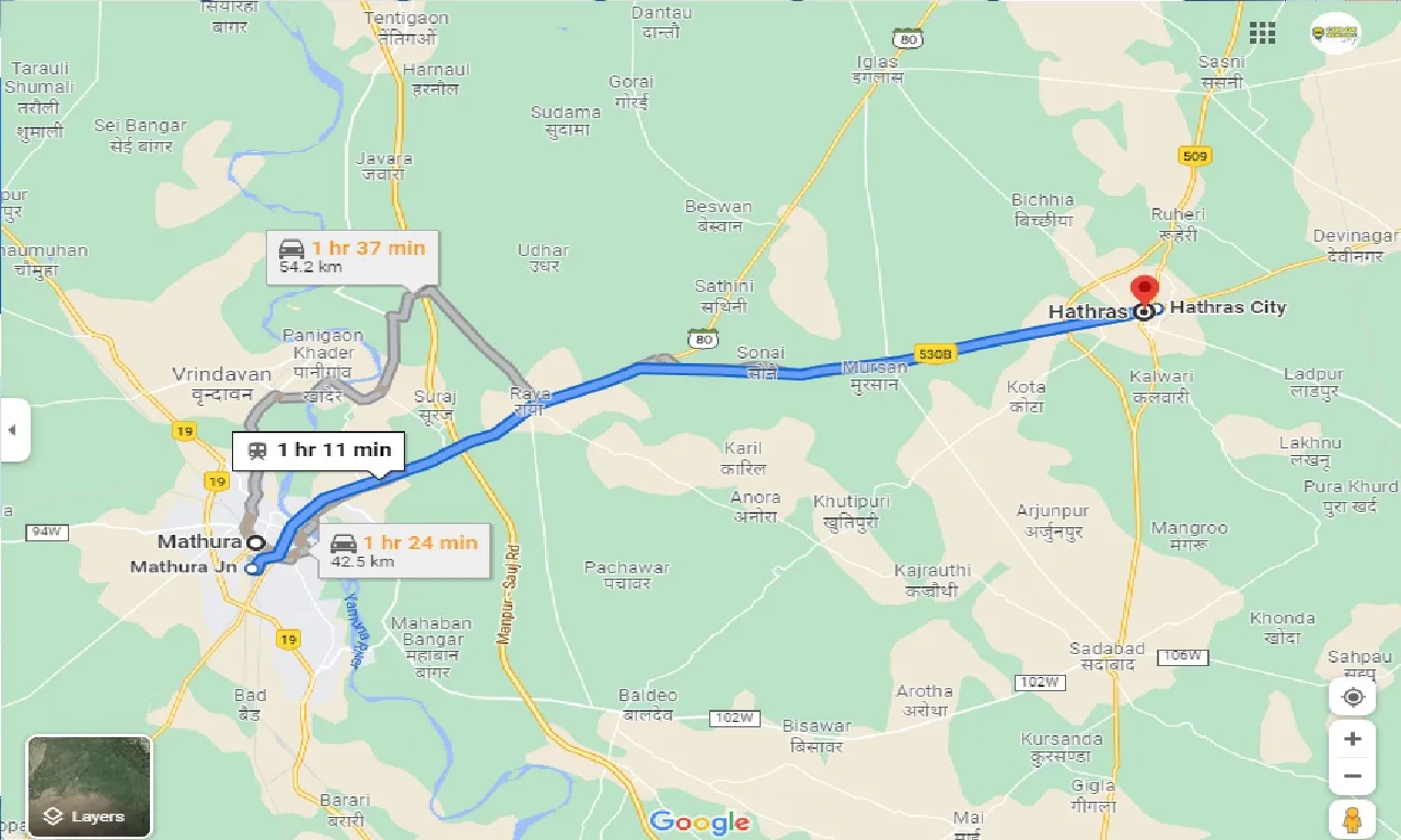 mathura-to-hathras-one-way
