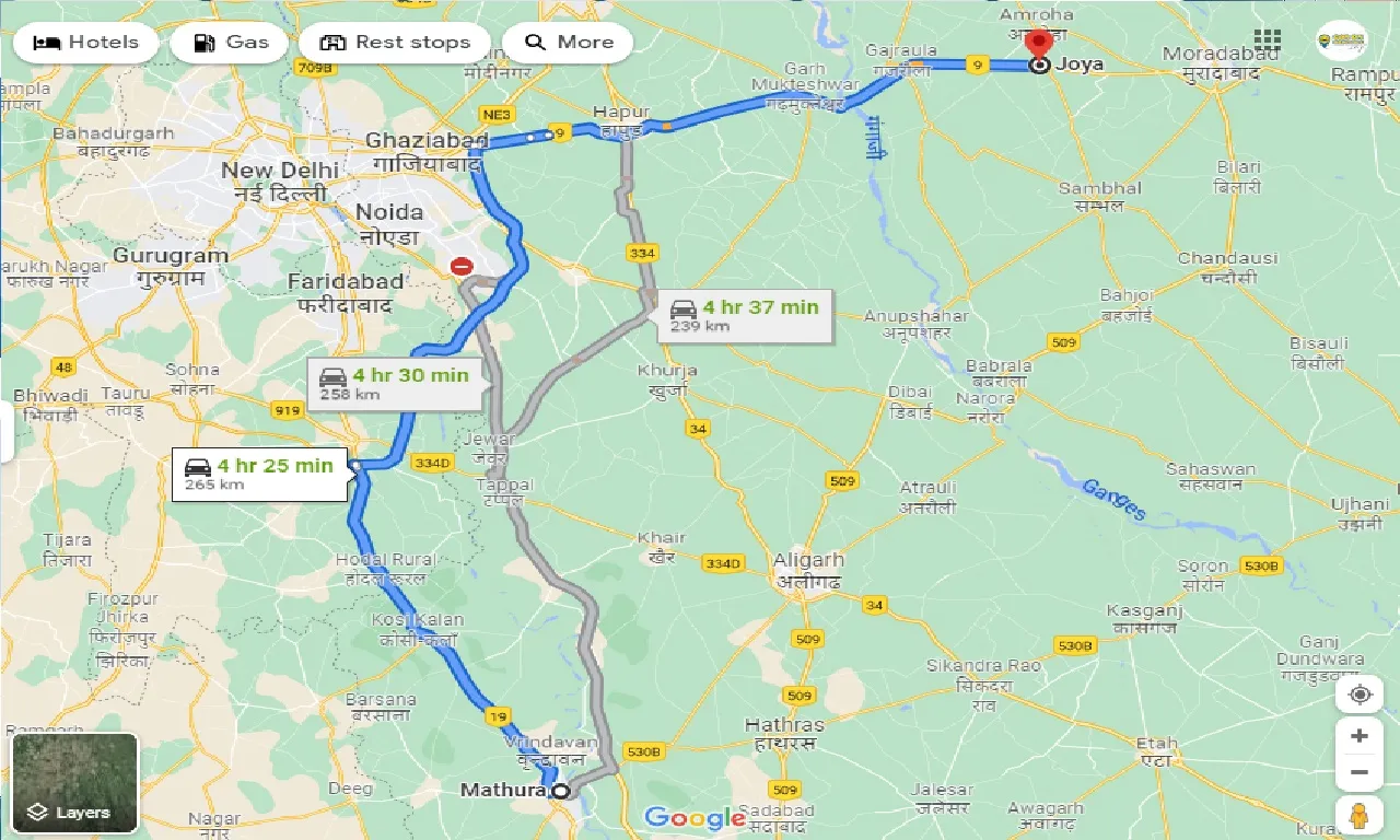 mathura-to-joya-one-way