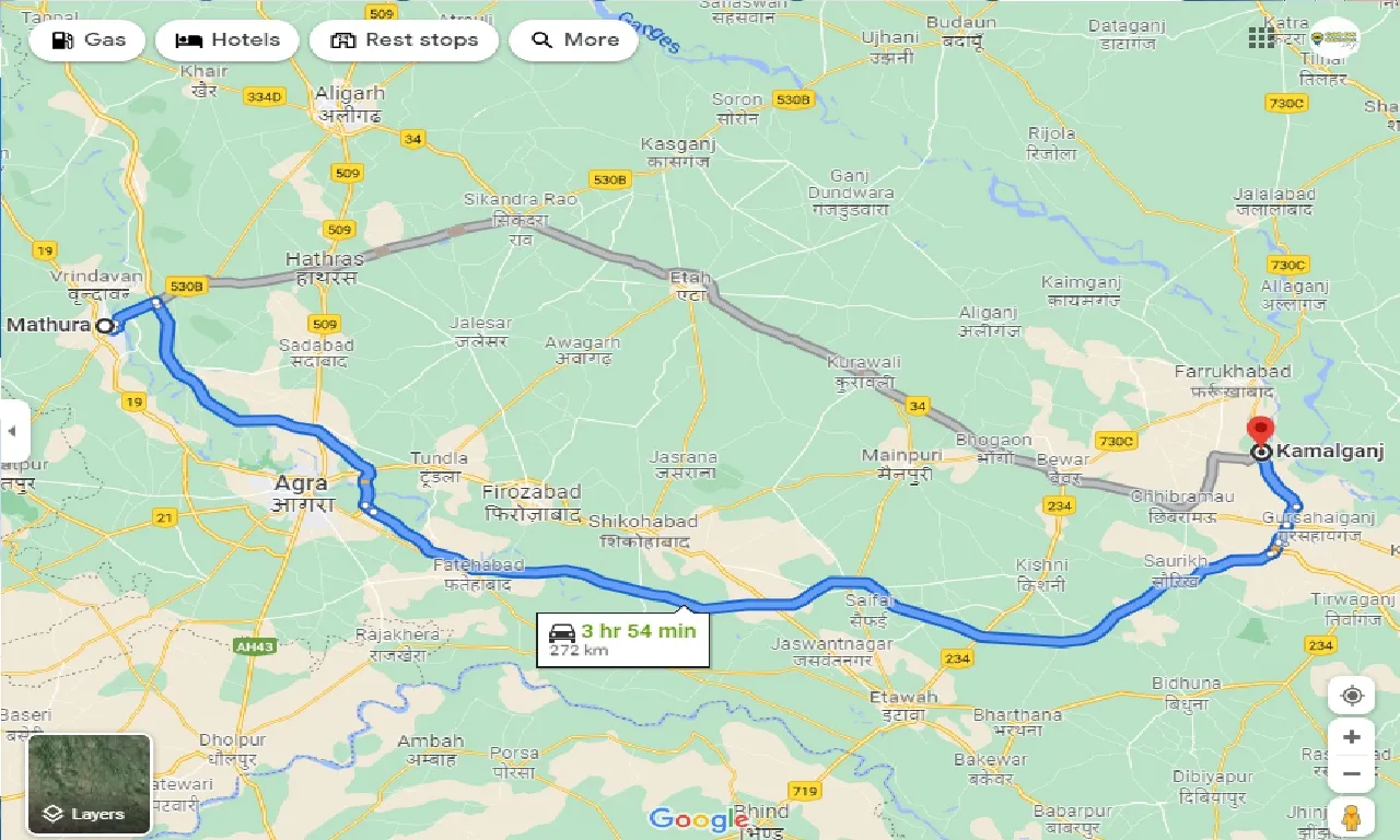 mathura-to-kamalganj-taxi