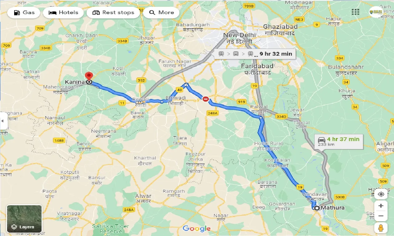 mathura-to-kanina-taxi