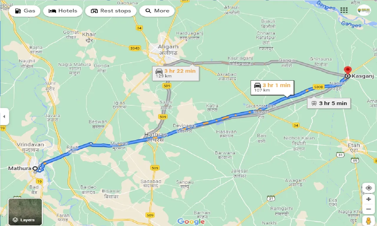 mathura-to-kasganj-taxi