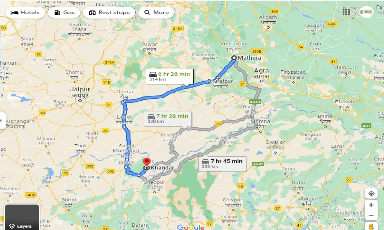 mathura-to-khandar-one-way