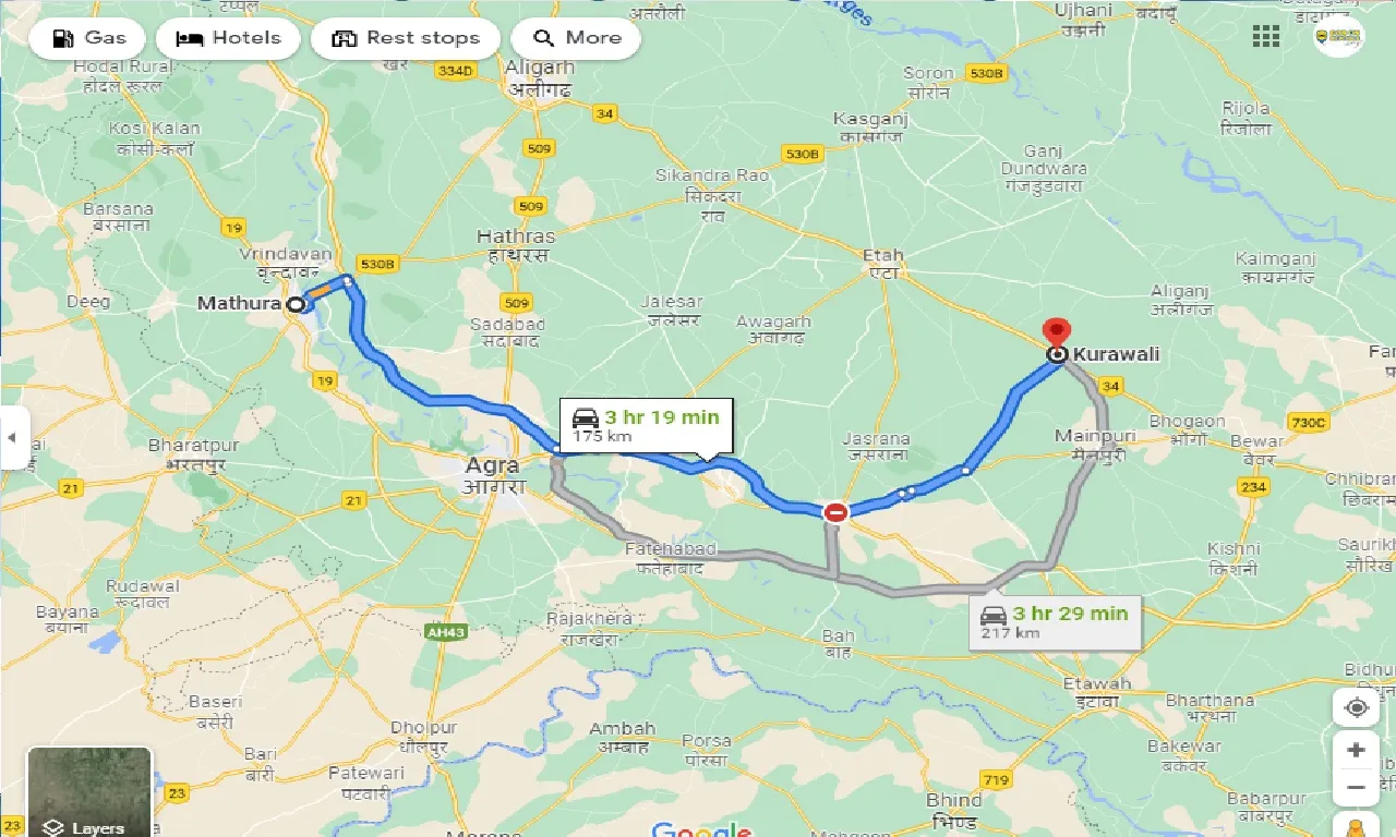 mathura-to-kurawali-one-way