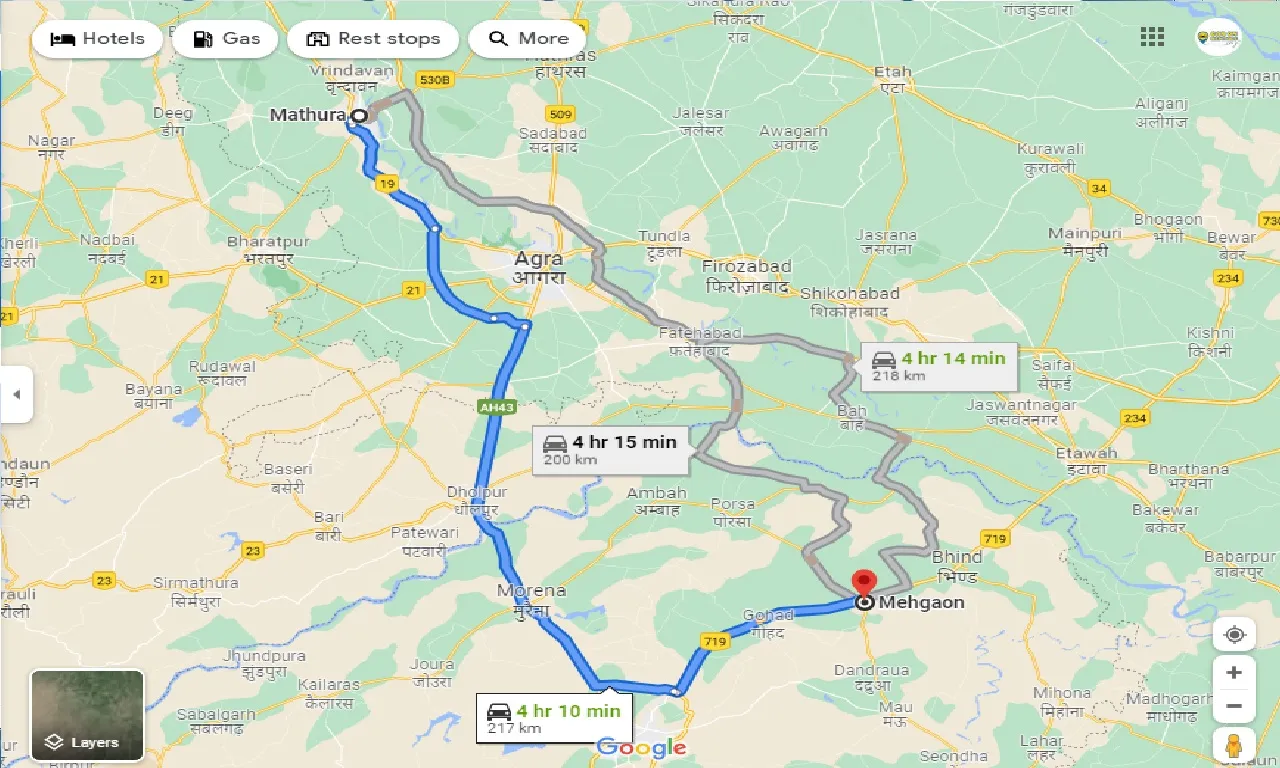 mathura-to-mehgaon-taxi