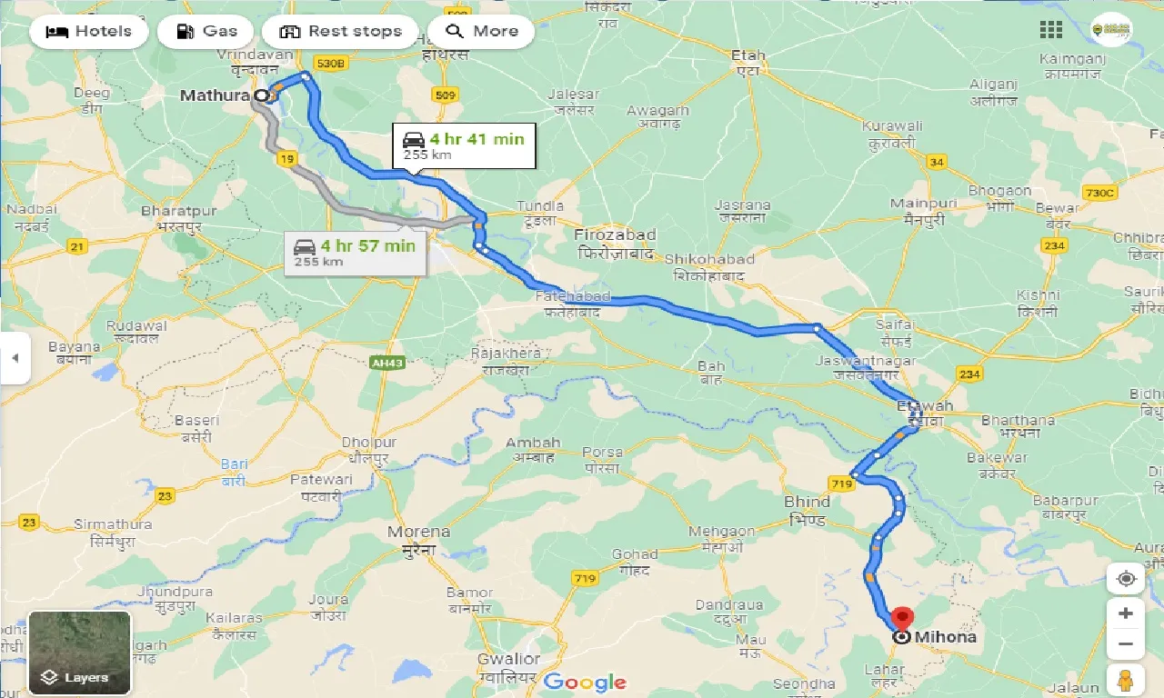 mathura-to-mihona-taxi