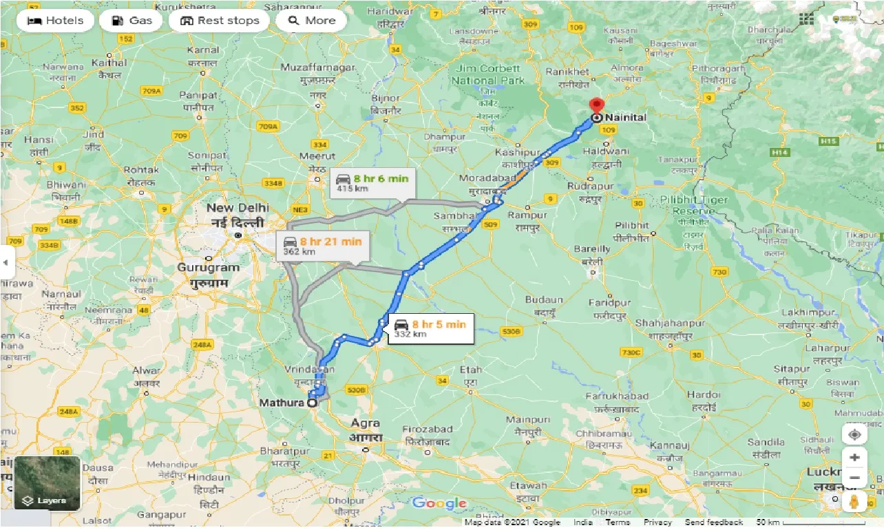 mathura-to-nainital-one-way