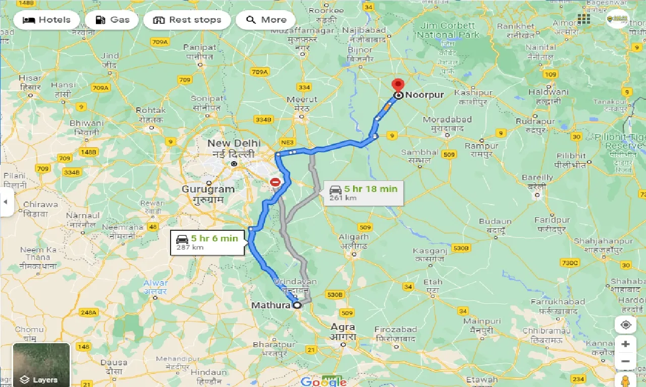 mathura-to-noorpur-one-way