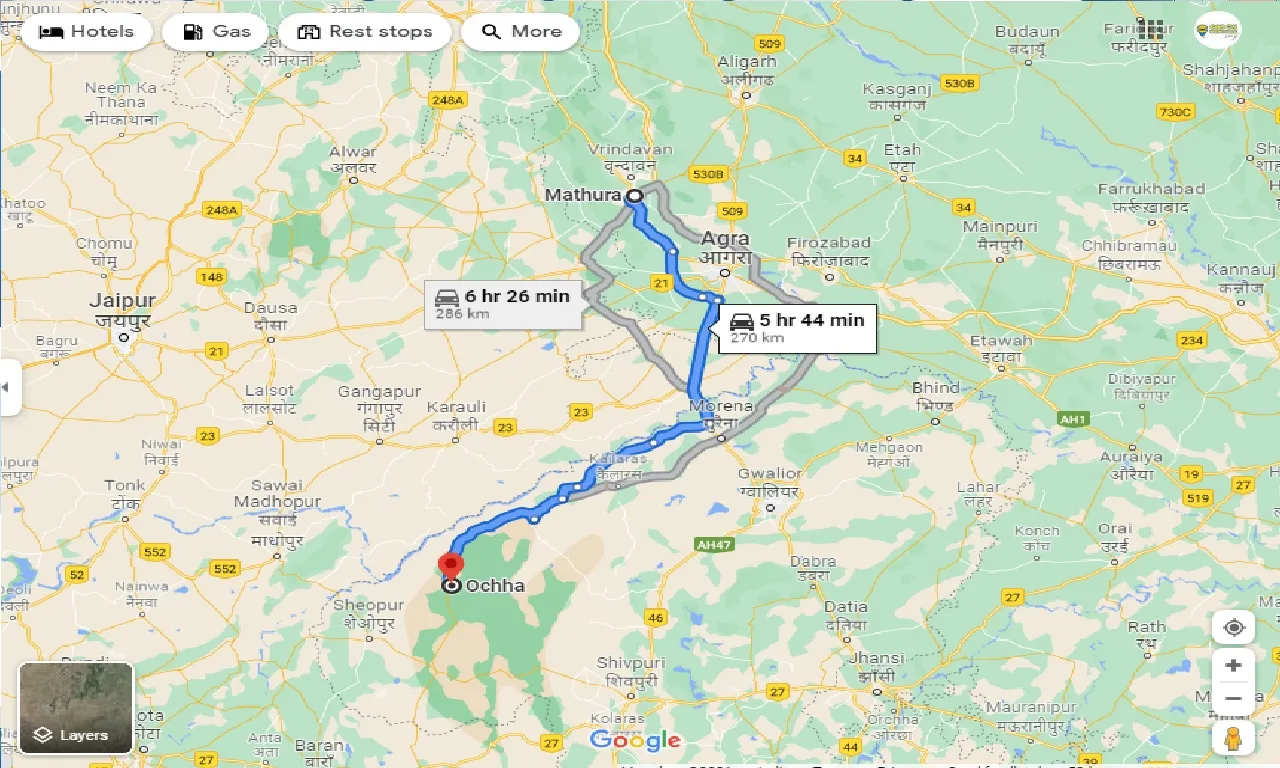 mathura-to-ochha-taxi
