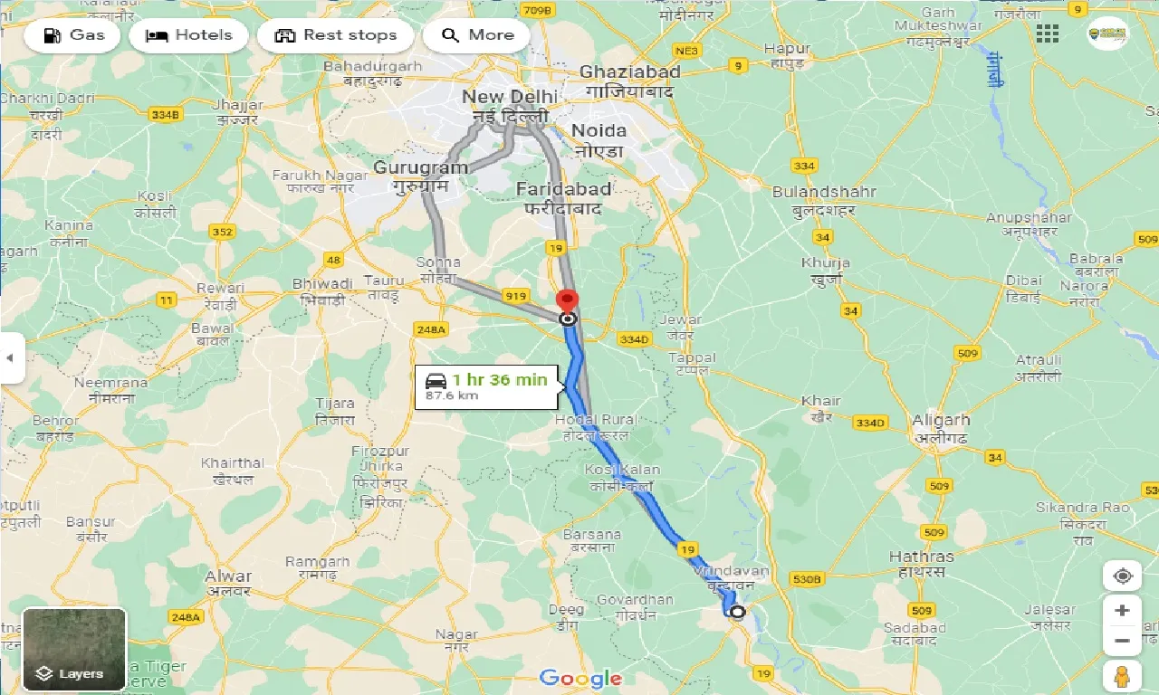 mathura-to-palwal-one-way