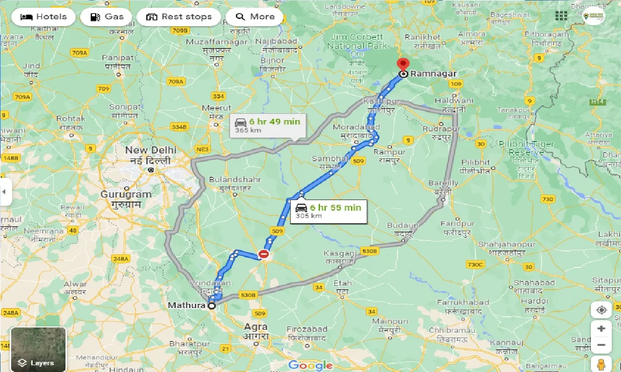 mathura-to-ramnagar-taxi